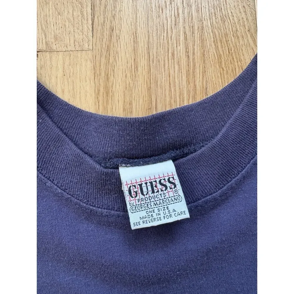 Guess Jeans USA Georges Marciano Oversized T-Shirt Spell Out XL VTG 90s S/S - Picture 3 of 5